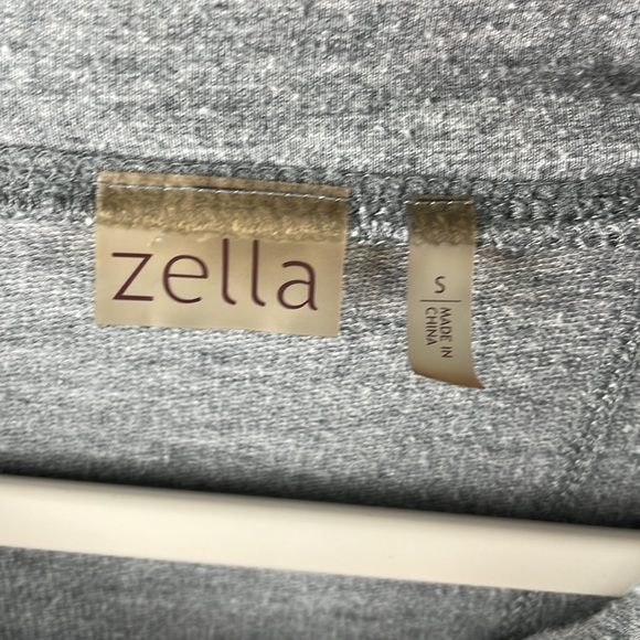Zella gray asymmetrical hooded sweatshirt size small - Picture 2 of 9